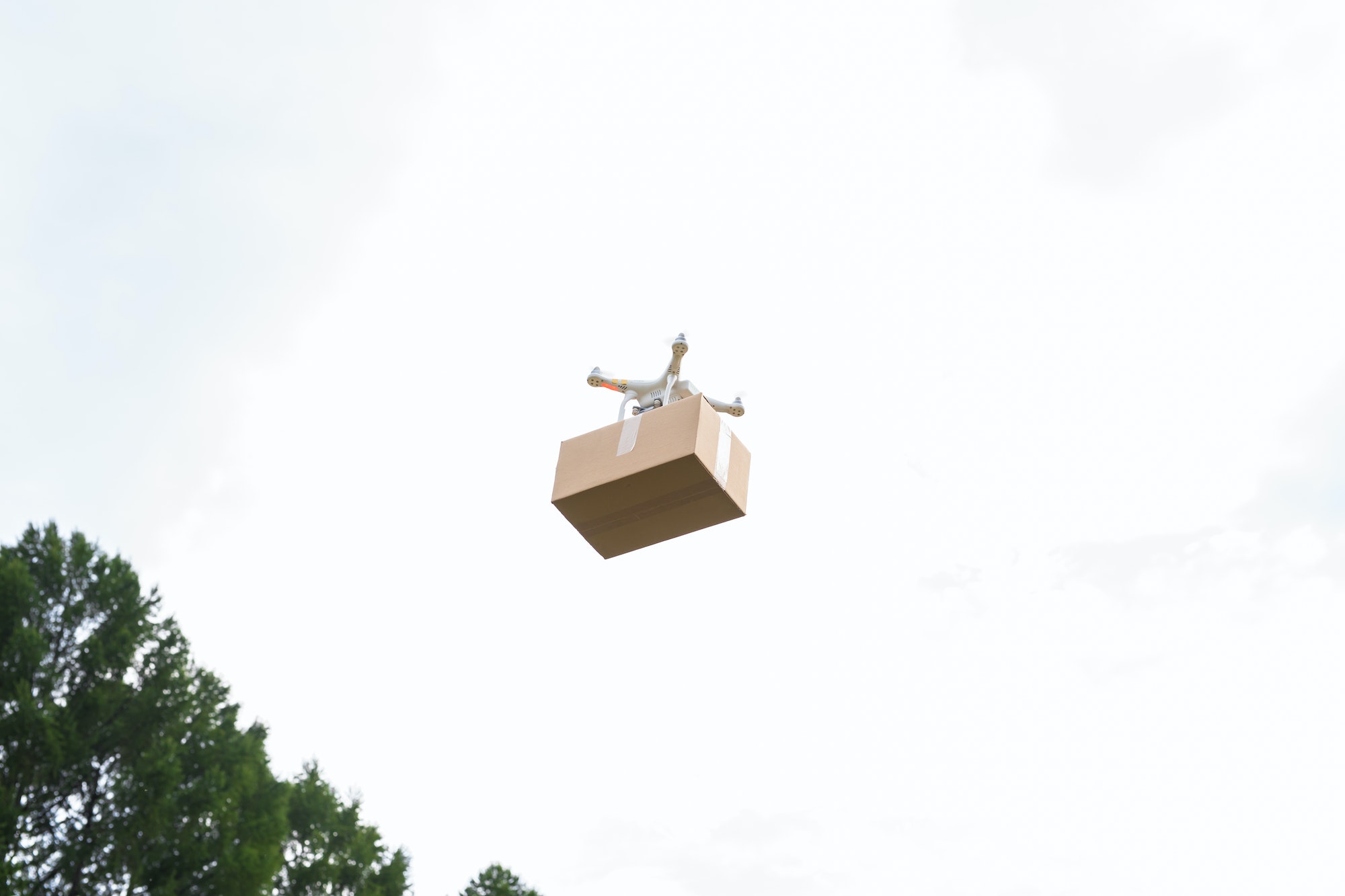 Drone delivers parcel